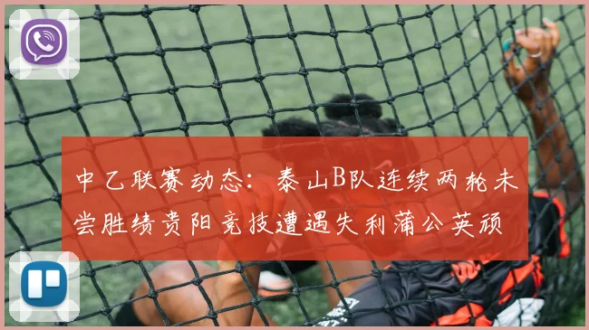 中乙联赛动态：泰山B队连续两轮未尝胜绩贵阳竞技遭遇失利蒲公英顽强战平